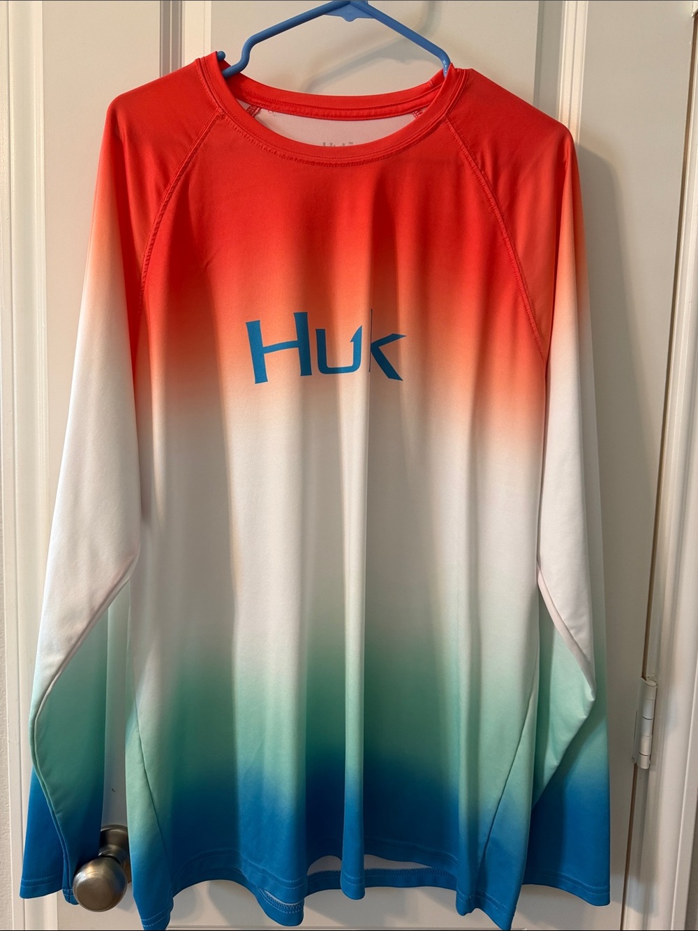 Huk Boys' Ombre Red White Blue Long-Sleeve Pajama Top